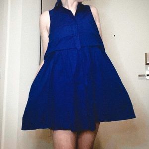 ZARA LIGHTLY WORN trafaluc blue dress with pockets